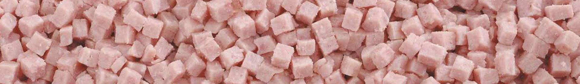 Matière en gros cubes jambon